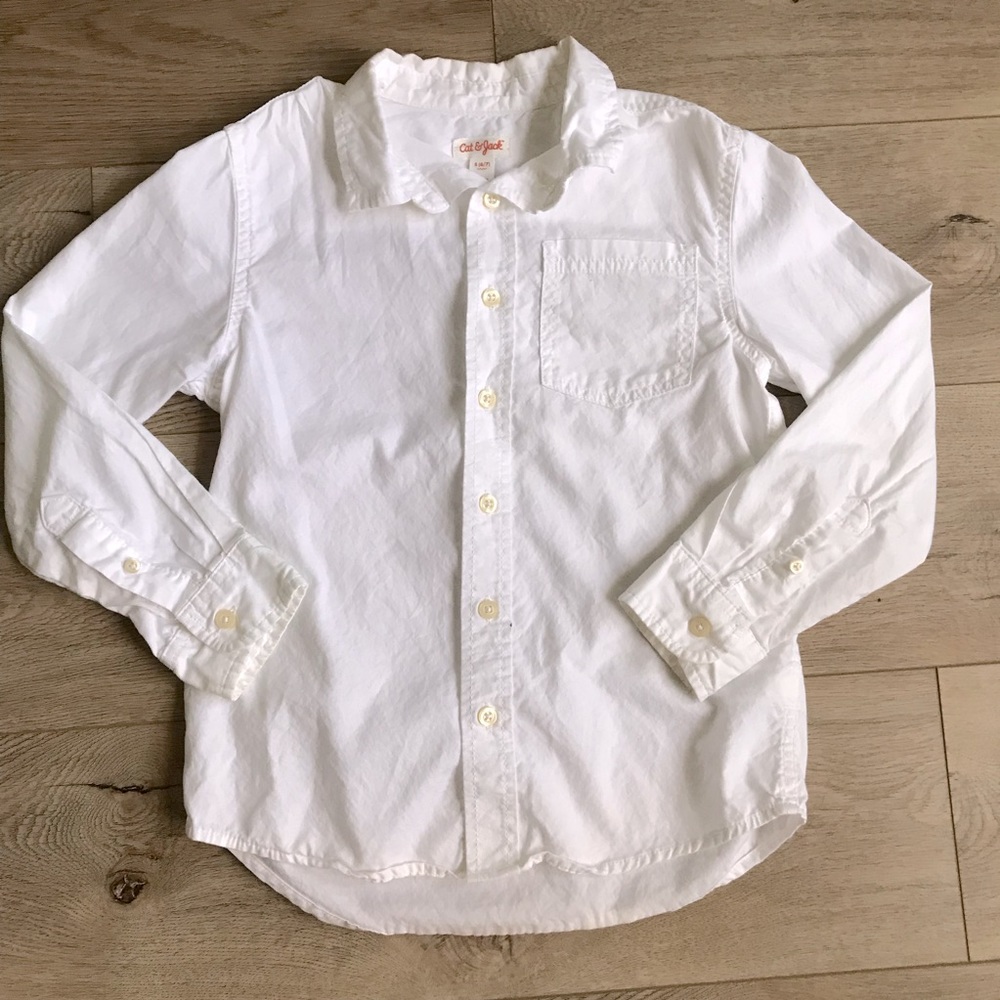🔴 3 for $25 🔴 Long Sleeve Button Down Shirt • Cat & Jack sz 6/7